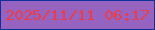 文字の大きさ：4、枠の色：0f309a、背景の色：9663c0、文字の色：ea3d47 無料ブログパーツのブログ時計