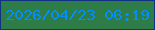 文字の大きさ：2、枠の色：0f3186、背景の色：2e7c47、文字の色：048efc 無料ブログパーツのブログ時計