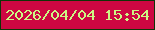 文字の大きさ：5、枠の色：0f3306、背景の色：cd0742、文字の色：ccf884 無料ブログパーツのブログ時計