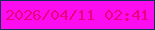 文字の大きさ：4、枠の色：0f3357、背景の色：fb0df0、文字の色：ea047f 無料ブログパーツのブログ時計