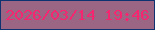 文字の大きさ：2、枠の色：0f3371、背景の色：9b6584、文字の色：f5256f 無料ブログパーツのブログ時計