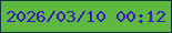 文字の大きさ：2、枠の色：0f353c、背景の色：5db940、文字の色：3a18bd 無料ブログパーツのブログ時計
