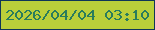 文字の大きさ：5、枠の色：0f3658、背景の色：bacf3a、文字の色：297c5c 無料ブログパーツのブログ時計