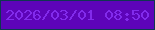 文字の大きさ：2、枠の色：0f3751、背景の色：5d04b9、文字の色：822bec 無料ブログパーツのブログ時計