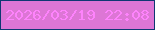 文字の大きさ：3、枠の色：0f3872、背景の色：dd76d5、文字の色：fe83fc 無料ブログパーツのブログ時計