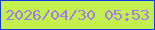 文字の大きさ：3、枠の色：0f3aea、背景の色：c3f04e、文字の色：a17be7 無料ブログパーツのブログ時計