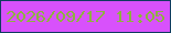 文字の大きさ：4、枠の色：0f3b5f、背景の色：d851fb、文字の色：8db240 無料ブログパーツのブログ時計