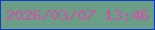 文字の大きさ：2、枠の色：0f3cc9、背景の色：6b9e87、文字の色：d54fa8 無料ブログパーツのブログ時計