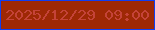 文字の大きさ：2、枠の色：0f3ef2、背景の色：9e2805、文字の色：c44339 無料ブログパーツのブログ時計