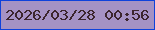 文字の大きさ：1、枠の色：0f42db、背景の色：a592c4、文字の色：3c262e 無料ブログパーツのブログ時計