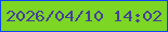 文字の大きさ：3、枠の色：0f45f2、背景の色：7cd623、文字の色：44419c 無料ブログパーツのブログ時計