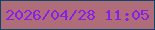 文字の大きさ：4、枠の色：0f4667、背景の色：af6d7a、文字の色：8a1ee9 無料ブログパーツのブログ時計
