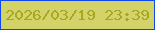 文字の大きさ：2、枠の色：0f48ef、背景の色：d3d36a、文字の色：a5a921 無料ブログパーツのブログ時計
