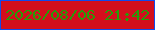 文字の大きさ：1、枠の色：0f4bed、背景の色：d20f1d、文字の色：269c07 無料ブログパーツのブログ時計