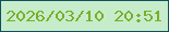 文字の大きさ：2、枠の色：0f505e、背景の色：c7eccb、文字の色：77af29 無料ブログパーツのブログ時計