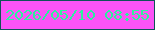 文字の大きさ：2、枠の色：0f5257、背景の色：fb53f6、文字の色：2cf09e 無料ブログパーツのブログ時計