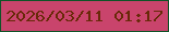 文字の大きさ：5、枠の色：0f5327、背景の色：c9446c、文字の色：682908 無料ブログパーツのブログ時計
