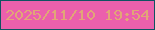 文字の大きさ：2、枠の色：0f5362、背景の色：eb60ac、文字の色：e1a677 無料ブログパーツのブログ時計