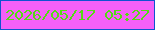 文字の大きさ：1、枠の色：0f53d0、背景の色：f460f8、文字の色：54da15 無料ブログパーツのブログ時計