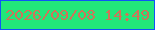 文字の大きさ：5、枠の色：0f54f7、背景の色：22e77a、文字の色：d07359 無料ブログパーツのブログ時計