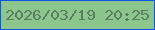 文字の大きさ：5、枠の色：0f55eb、背景の色：8dc68d、文字の色：5a7f5f 無料ブログパーツのブログ時計