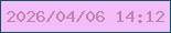 文字の大きさ：1、枠の色：0f5655、背景の色：f2bdf9、文字の色：c481ab 無料ブログパーツのブログ時計