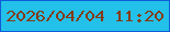 文字の大きさ：5、枠の色：0f5cd9、背景の色：23c1e9、文字の色：843b16 無料ブログパーツのブログ時計