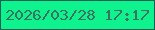 文字の大きさ：1、枠の色：0f5f54、背景の色：0ff38e、文字の色：3a7461 無料ブログパーツのブログ時計