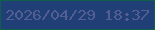 文字の大きさ：4、枠の色：0f6049、背景の色：213f77、文字の色：535e92 無料ブログパーツのブログ時計