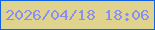 文字の大きさ：3、枠の色：0f61e6、背景の色：dfd38e、文字の色：888ff4 無料ブログパーツのブログ時計
