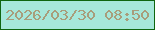文字の大きさ：3、枠の色：0f660f、背景の色：a6e8da、文字の色：a89d7b 無料ブログパーツのブログ時計
