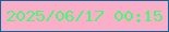文字の大きさ：5、枠の色：0f669f、背景の色：faaec7、文字の色：44f975 無料ブログパーツのブログ時計