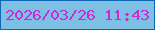 文字の大きさ：4、枠の色：0f66b5、背景の色：7ec0e4、文字の色：c82cd6 無料ブログパーツのブログ時計