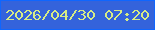 文字の大きさ：3、枠の色：0f66fe、背景の色：3463db、文字の色：d6eb86 無料ブログパーツのブログ時計
