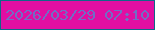 文字の大きさ：1、枠の色：0f6788、背景の色：e10ea2、文字の色：716ec5 無料ブログパーツのブログ時計