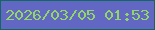 文字の大きさ：4、枠の色：0f695d、背景の色：6167c2、文字の色：93d668 無料ブログパーツのブログ時計