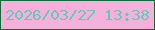 文字の大きさ：5、枠の色：0f6b38、背景の色：f4b1d9、文字の色：66c7bd 無料ブログパーツのブログ時計