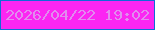 文字の大きさ：5、枠の色：0f6bd7、背景の色：fb26f2、文字の色：e18cef 無料ブログパーツのブログ時計
