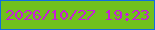 文字の大きさ：5、枠の色：0f6ee0、背景の色：70c11d、文字の色：c71dd9 無料ブログパーツのブログ時計