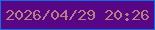 文字の大きさ：5、枠の色：0f70e5、背景の色：580685、文字の色：b5817e 無料ブログパーツのブログ時計