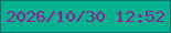 文字の大きさ：5、枠の色：0f726f、背景の色：03b390、文字の色：961a94 無料ブログパーツのブログ時計