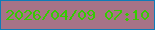 文字の大きさ：3、枠の色：0f7cb8、背景の色：a77387、文字の色：35cb01 無料ブログパーツのブログ時計