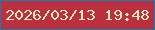 文字の大きさ：4、枠の色：0f80b5、背景の色：bc2f3f、文字の色：fbedbc 無料ブログパーツのブログ時計