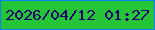 文字の大きさ：3、枠の色：0f80f7、背景の色：24c638、文字の色：050271 無料ブログパーツのブログ時計