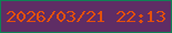 文字の大きさ：3、枠の色：0f8154、背景の色：5f2d65、文字の色：e4500b 無料ブログパーツのブログ時計