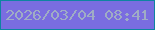 文字の大きさ：4、枠の色：0f84a1、背景の色：7a6de0、文字の色：9facc5 無料ブログパーツのブログ時計