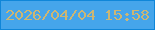 文字の大きさ：3、枠の色：0f86d9、背景の色：45a5eb、文字の色：cdb673 無料ブログパーツのブログ時計