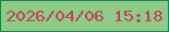 文字の大きさ：4、枠の色：0f8753、背景の色：8ecb87、文字の色：c53e58 無料ブログパーツのブログ時計