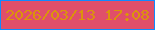 文字の大きさ：2、枠の色：0f8aff、背景の色：e04f6a、文字の色：db940b 無料ブログパーツのブログ時計