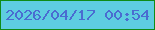 文字の大きさ：5、枠の色：0f8c17、背景の色：5ecde1、文字の色：4a6cd1 無料ブログパーツのブログ時計